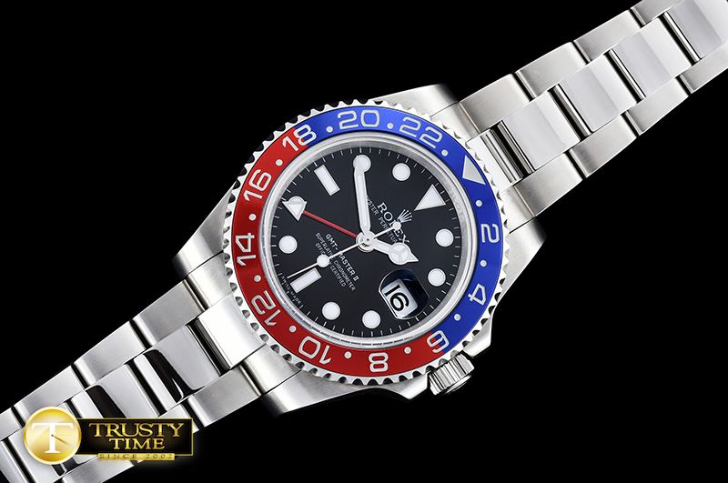 롤렉스 GMT II Red/Blue SS/SS Black BP A3186 Mod -ROLGMT115