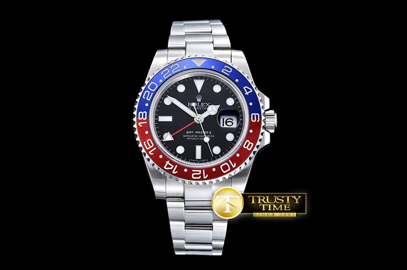 롤렉스 GMT II Red/Blue SS/SS Black BP A3186 Mod -ROLGMT115