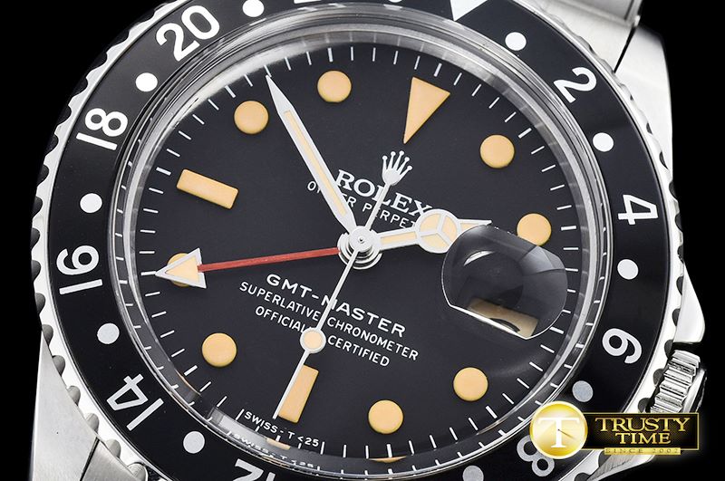 롤렉스 GMT Master Ref.1675 Black SS/SS Swiss 2836 Mod -ROLGMT122C