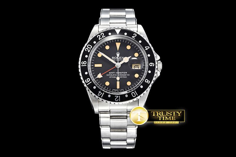 롤렉스 GMT Master Ref.1675 Black SS/SS Swiss 2836 Mod -ROLGMT122C