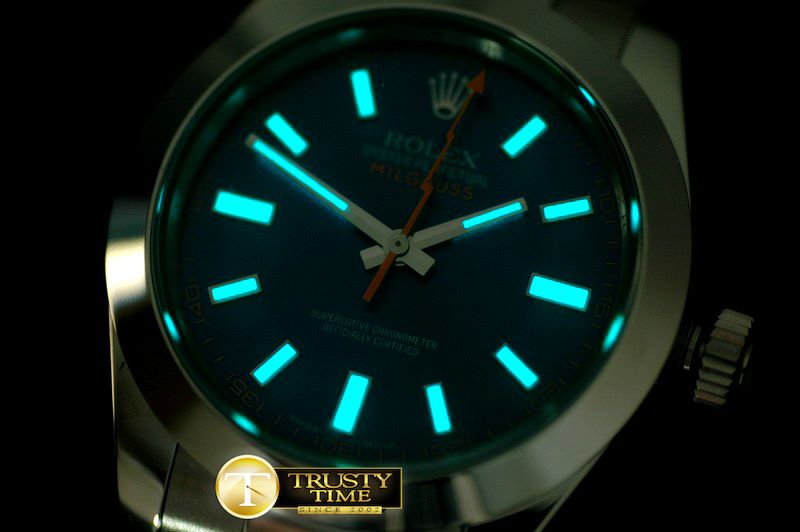 롤렉스 Milguass SS Blue (Green Sapphire) Asian Eta 2836/31 -ROLMIL019B