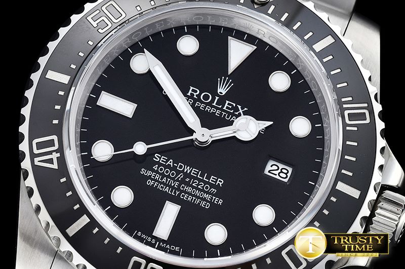롤렉스 SeaDweller 116600 Cer Bez SS/SS Black Noob A3135 Mod -ROLSD064