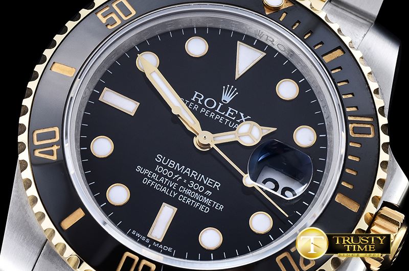 롤렉스 Submariner 116613 YG/SS Black BP Ult A3135 Mod -ROLSUB0205