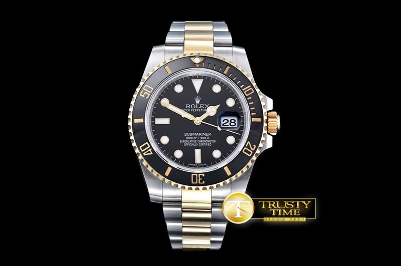 롤렉스 Submariner 116613 YG/SS Black BP Ult A3135 Mod -ROLSUB0205
