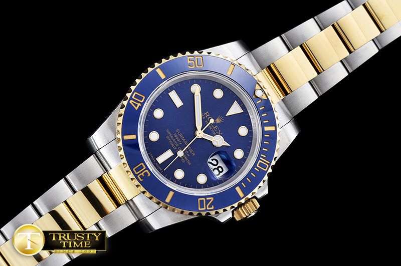 롤렉스 Submariner 116613 YG/SS Cer Bez Blue JF Asia 2836 -ROLSUB0219A