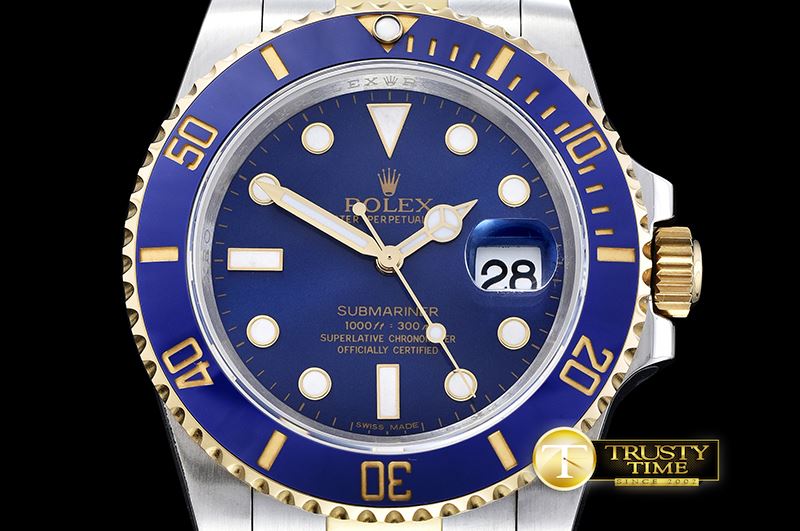 롤렉스 Submariner 116613 YG/SS Cer Bez Blue JF Asia 2836 -ROLSUB0219A