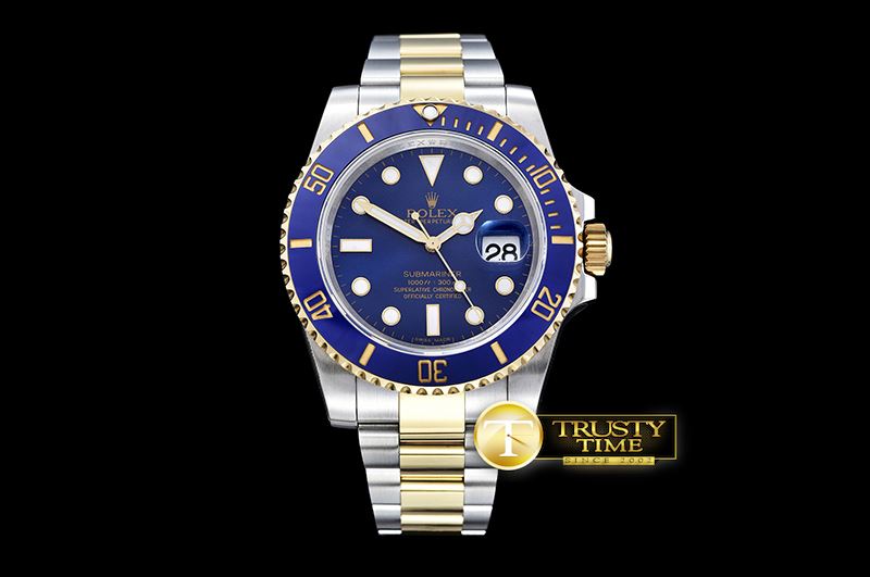 롤렉스 Submariner 116613 YG/SS Cer Bez Blue JF Asia 2836 -ROLSUB0219A