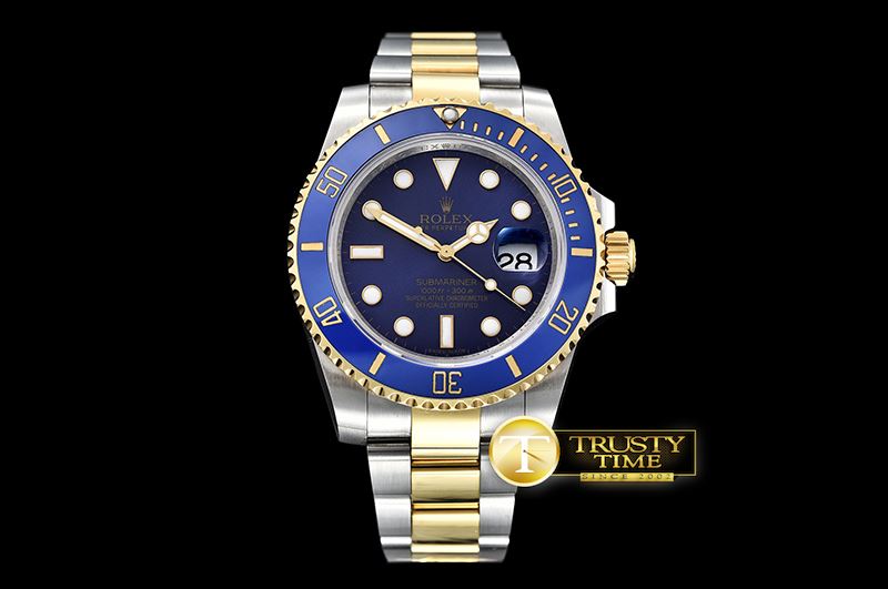 롤렉스 Submariner 116613 YG/SS Cer Bez Blue VRF Asia 2836 -ROLSUB0227A