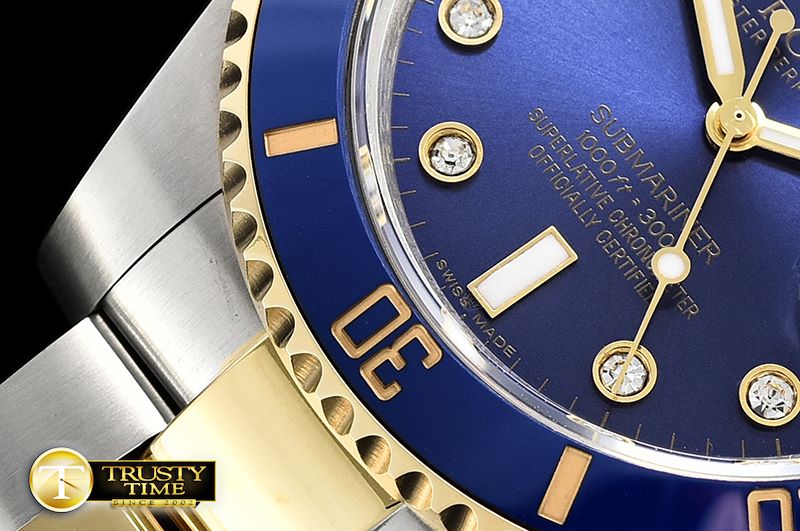 롤렉스 Submariner 116613 Cer YG/SS Blue Diam GMF A2836 -ROLSUB0240A