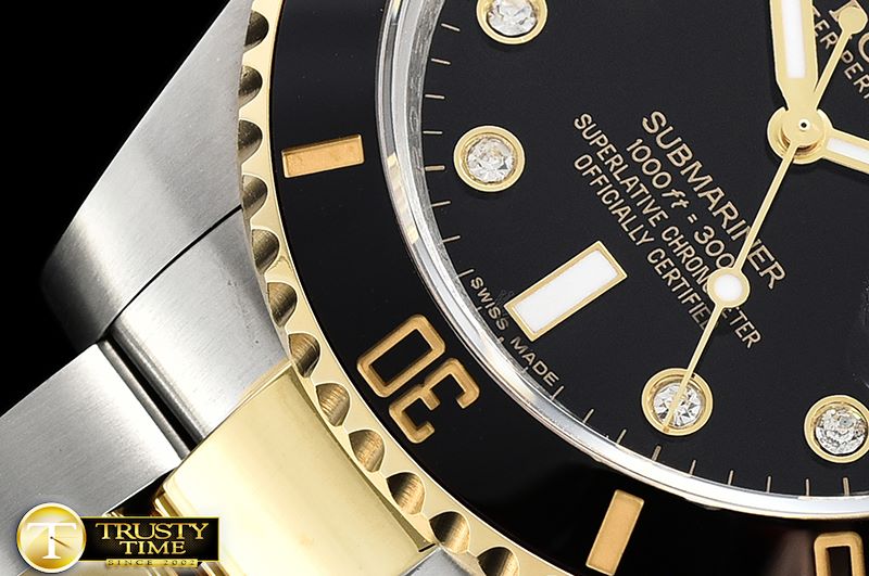 롤렉스 Submariner 116613 Cer YG/SS Black Diam GMF A2836 -ROLSUB0240B