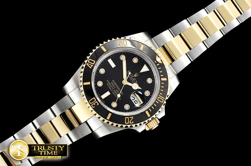 롤렉스 Submariner 116613 Cer YG/SS Black Diam GMF A2836 -ROLSUB0240B