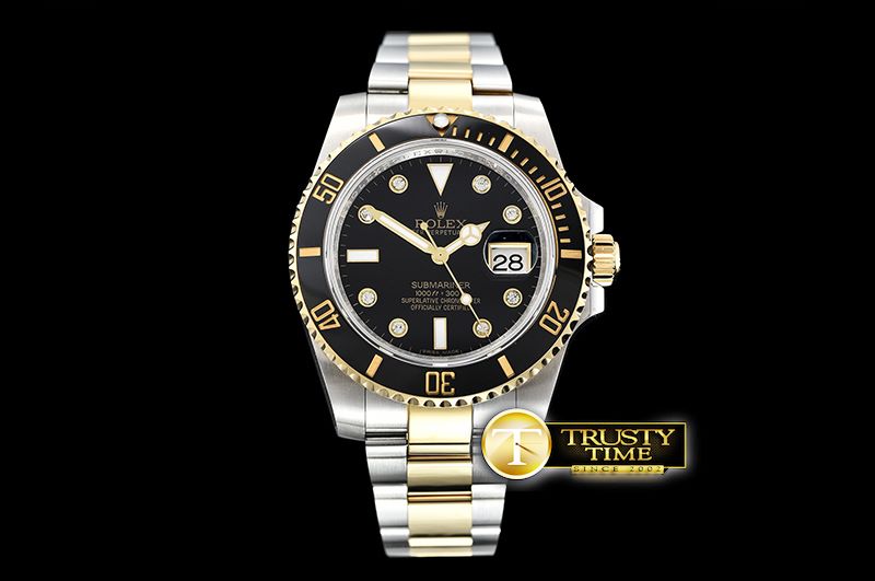 롤렉스 Submariner 116613 Cer YG/SS Black Diam GMF A2836 -ROLSUB0240B