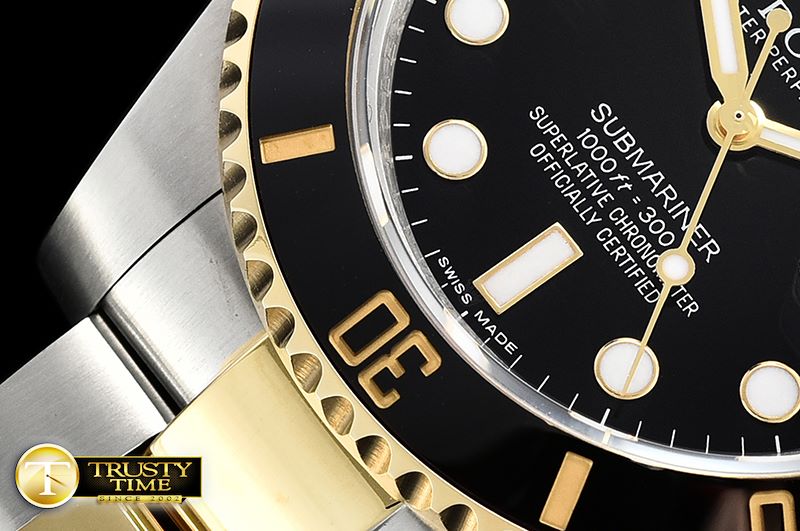 롤렉스 Submariner 116613 Cer YG/SS Black GMF A2836 -ROLSUB0240D