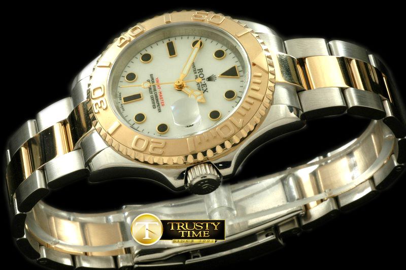 롤렉스 Yachtmaster Men SS/YG TT White Asian 2836/3135 -ROLYM063B