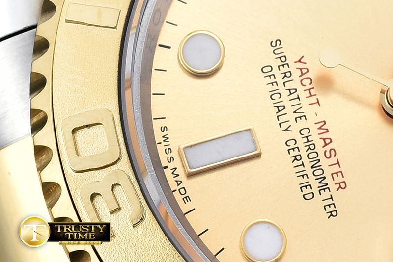 롤렉스 YachtMaster Mens YG/SS Gold BP Asia 2836 Mod3135 -ROLYM097D