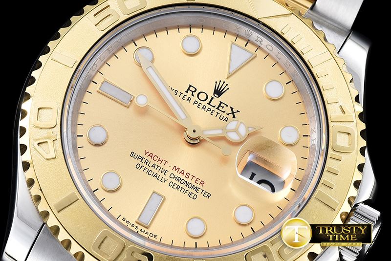 롤렉스 YachtMaster Mens YG/SS Gold BP Asia 2836 Mod3135 -ROLYM097D