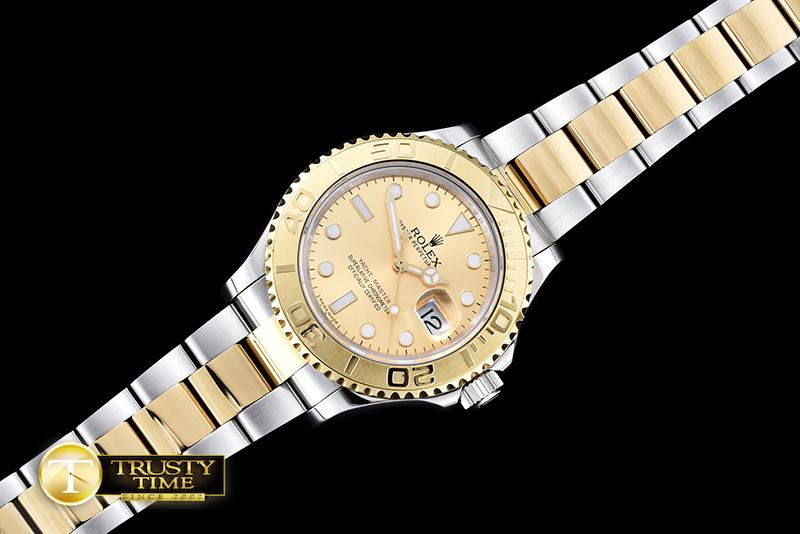 롤렉스 YachtMaster Mens YG/SS Gold BP Asia 2836 Mod3135 -ROLYM097D