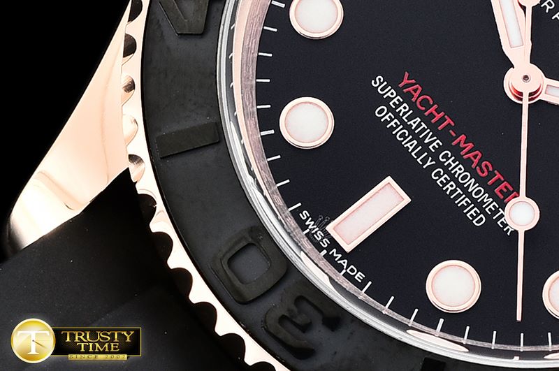 롤렉스 YachtMaster 116655 40mm RG/RU Black WF Ult Asia 2836 -ROLYM141