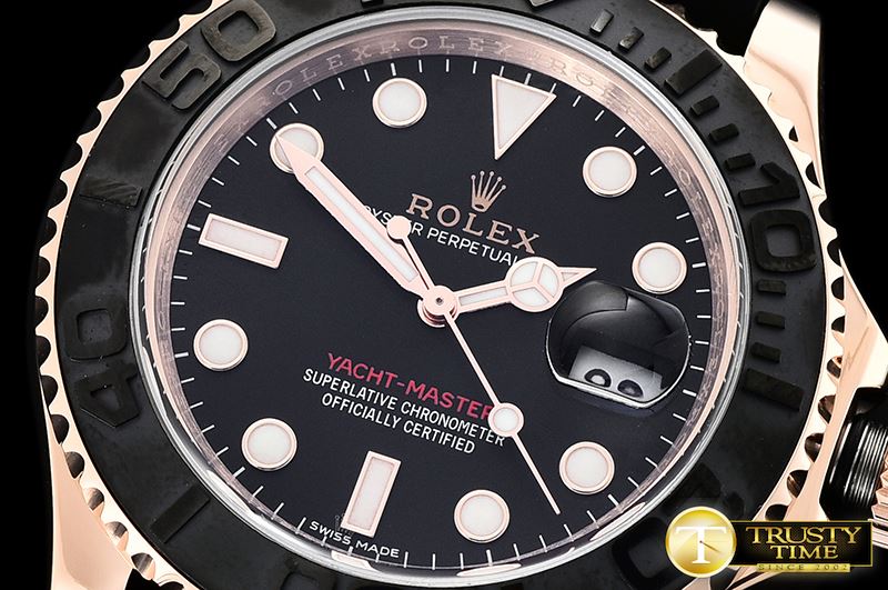 롤렉스 YachtMaster 116655 40mm RG/RU Black WF Ult Asia 2836 -ROLYM141