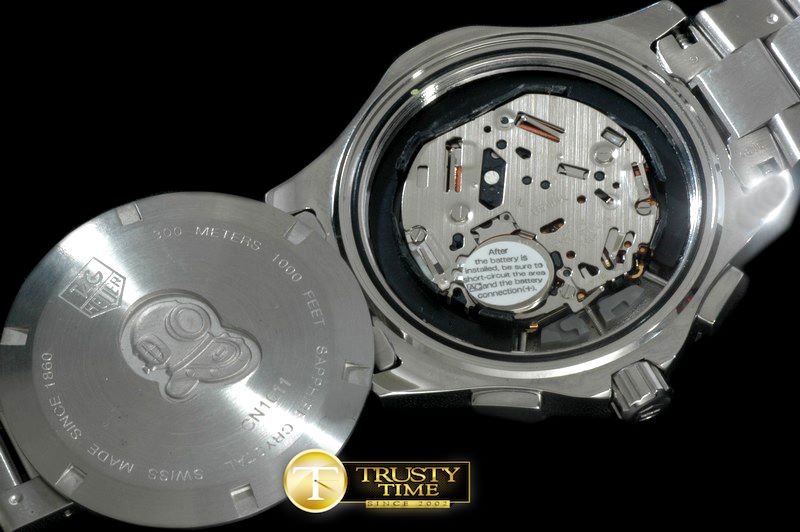 태그호이어 Aquaracer Big Date Chrono SS/SS Black Jap OS Qtz -TAG0282B