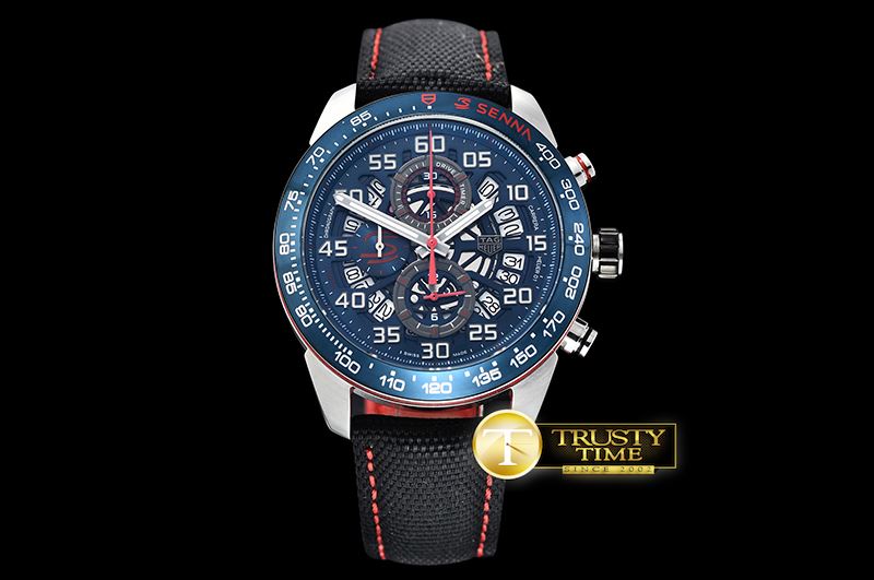 태그호이어 Carrera Senna Edition SS/NY Blue/Num VK Quartz -TAG0317C