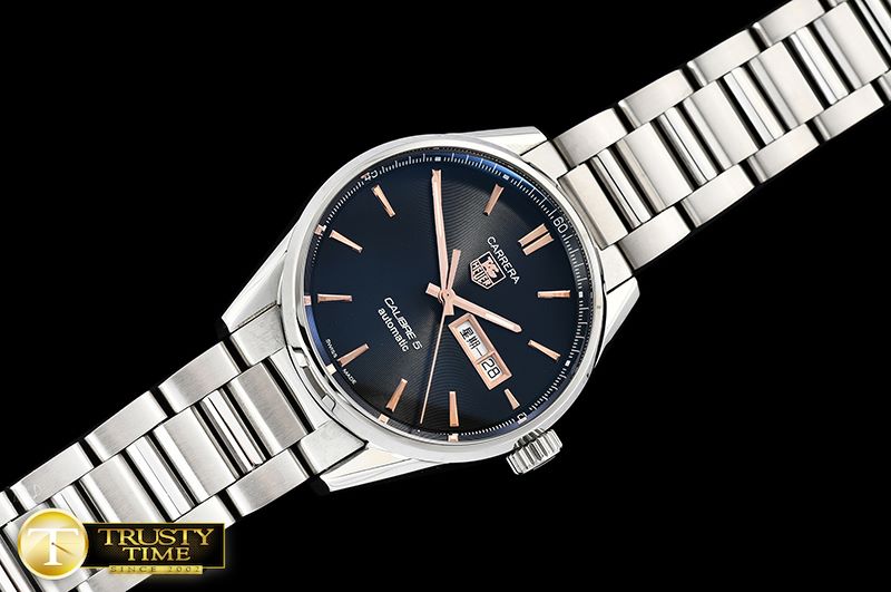 태그호이어 Carrera Calibre 5 Automatic SS/SS Blk/RG ANF Asia 2824 -TAG0323E