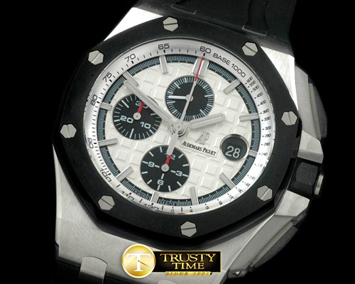 오데마피게 2011 Royal Oak Chronograph SS/LE White A7750 Sec@12 -AP0286