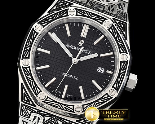 오데마피게 Royal Oak Ref.15400 Custom V2 SS/SS Black Jap 821A Mod -AP0494B