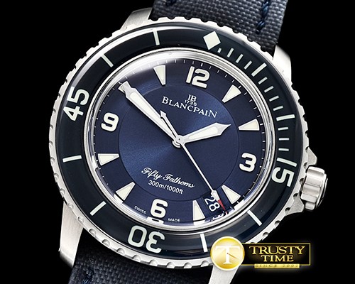 블랑팡 Fifty Fathoms Blue Titanium TI/NY Blue ZF A2836 -BLP040