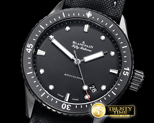 블랑팡 Fifty Fathoms Bathyscaphe DLC/NY Black ZF Asia 23J Mod -BLP054