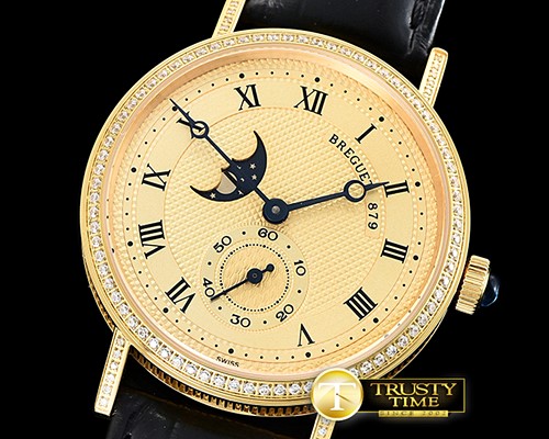 브레게 Classique MoonPhase Ref.3300 Diam YG/LE Gold MY9015 Mod -BRE083C