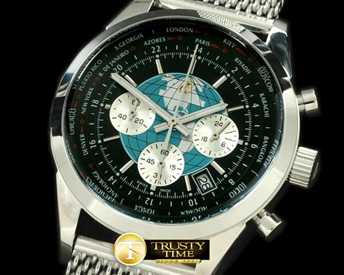 브라이틀링 TransOcean Unitime Chrono SS/SS Black Jap OS20 Qtz -BSW0186C
