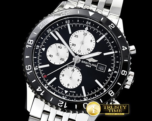 브라이틀링 Chronoliner 46mm GMT Navi SS/SS Black/White Asia 7750 -BSW0348C