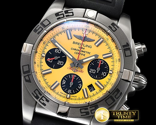 브라이틀링 Chronomat B01 DLC/RU Yellow/Stick GF Asia 7750 Mod -BSW0371