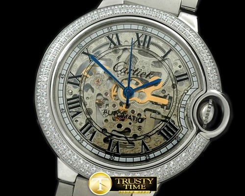 까르띠에 Ballon Bleu de Cartier SS/SS Skeleton Dial Asian 2813 -CAR0220