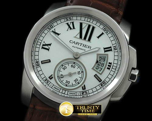 까르띠에 Calibre de Cartier SS/LE White Asian 2836 -CAR0221