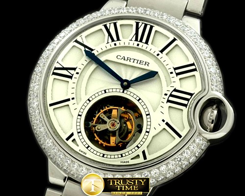 까르띠에 Ballon de Cartier XL Tourbillon SS/SS White FTour -CAR0232B