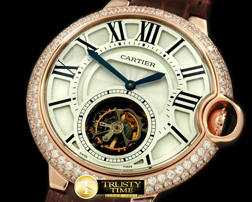 까르띠에 Ballon de Cartier XL Tourbillon RG/LE White FTour -CAR0233B
