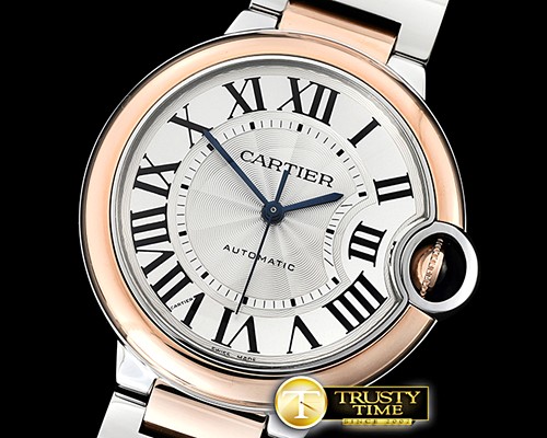 까르띠에 Balon Bleu Midsize 36mm RG/SS Wht V6F Jap NH55 Mod -CAR0447B