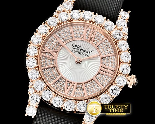 쇼파드 L'Heure Du Diamant Round RG/LE (Black) Rose Gold MY9015 -CH138A