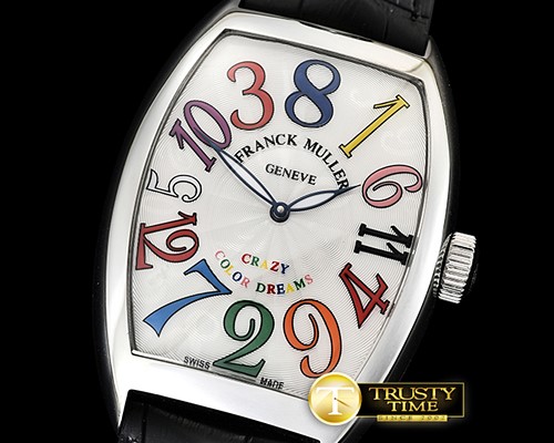 프랭크뮬러 Crazy Hours Curvex Mens SS/LE White/Colors Asia 21J Mod -FM149E