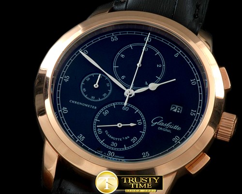 글라슈테 Senator Chrono RG/LE Black OS20 Quartz -GLA0030H