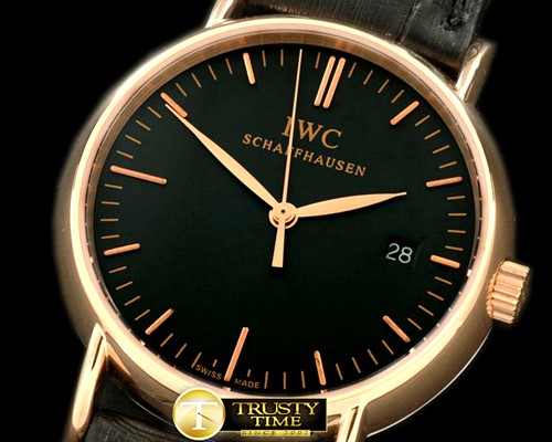 IWC Portofino Ladies RG/LE Black Sticks Swiss Qtz -IWC0150D