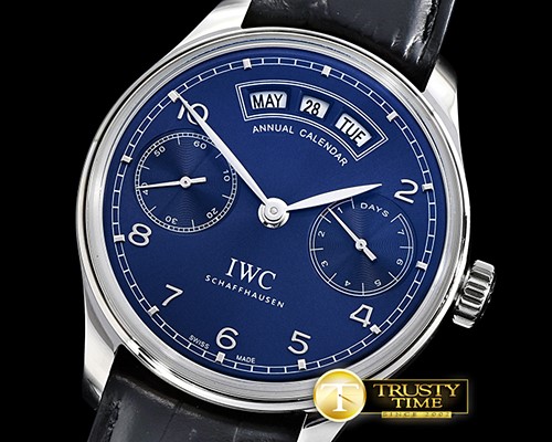 IWC Portugieser Annual Calendar IW503502 SS/LE Blue A52850 -IWC0373