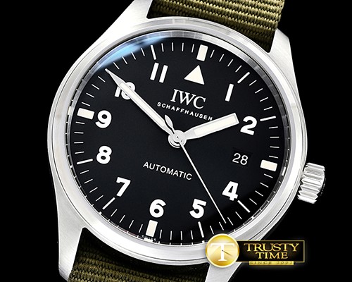 IWC Pilot Mark XI Tribute SS/NY Black/Num MKF Asia 2892 -IWC0385