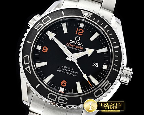 오메가 Planet Ocean 45mm Cer Bez SS/SS Blk/Org JHF A2836 Mod -OMG0531B