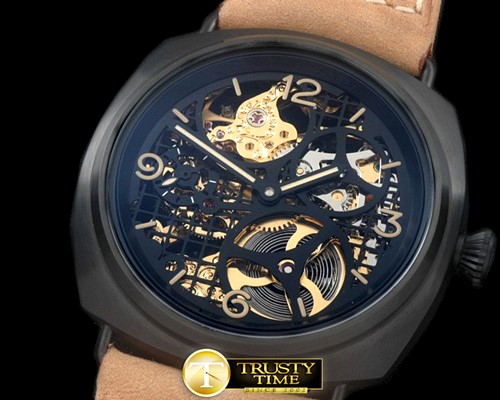 파네라이 Pam 350 Skeleton Tourbillon PVD/LE Skeleton 6497 HW -PN350LE