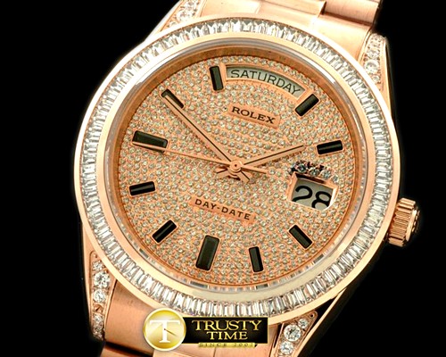 롤렉스 RG Pres SQDiam Bez Diam/Ruby Dial Swiss Eta 2836 -R2DD0190A