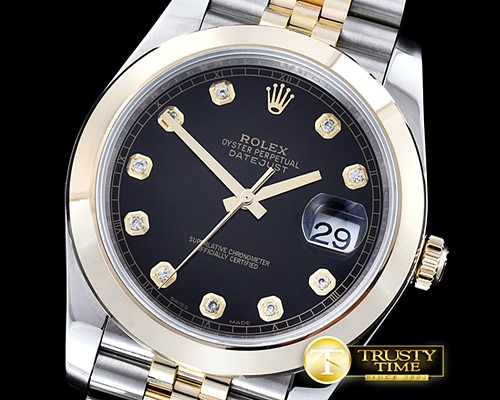 롤렉스 DateJust 2 Wrap YG/SS Smt Blk/Diams Jub Noob A3235 -R2DJ0199B