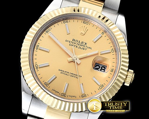 롤렉스 DJ2 41mm Oyt Flt YG/SS Gold Stk BP Asia 2813 -R2DJ0238B